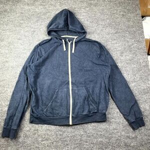 Abbot & Main‎ Hoodie Womens 2XL Blue Cotton Fleece Full Zip Gym Running Training